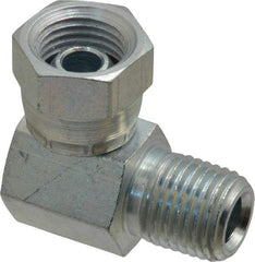 Weatherhead - 1/4-18 Male Thread x 1/4-18 Female Thread, Steel Industrial Pipe 90° Elbow Adapter - FNPSM x MNPT, 2,500 psi - Americas Industrial Supply
