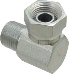 Weatherhead - 3/8-18 Male Thread x 3/8-18 Female Thread, Steel Industrial Pipe 90° Elbow Adapter - FNPSM x MNPT, 2,500 psi - Americas Industrial Supply