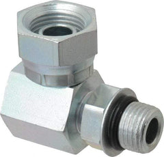 Weatherhead - 9/16-18 Male Thread x 3/8-18 Female Thread, Steel Industrial Pipe 90° Elbow Adapter - FNPSM x Male Straight Thread O-Ring, 2,500 psi - Americas Industrial Supply
