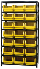 Quantum Storage - 3,325 Lb Capacity, 18" Deep x 42" Wide x 75" High, Steel Pick Rack - 21 Black Polyethylene Bins - Americas Industrial Supply