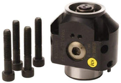 Kennametal - Neutral Cut, KM40 Modular Connection, Adapter/Mount Lathe Modular Clamping Unit - 40.01mm Square Shank Diam, 2.765" OAL, Through Coolant, Series CL2NS-EF Flange Mount Side Access - Exact Industrial Supply