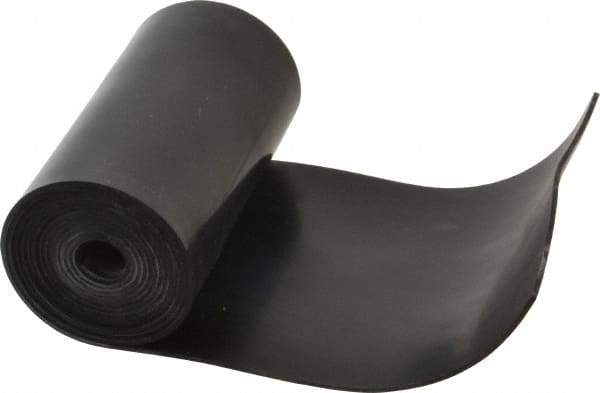 Made in USA - 1/16" Thick x 4" Wide x 5' Long Black Buna-N Rubber Roll - Stock Length, Plain Back, 50 Shore A Durometer, 2,500 psi Tensile Strength, -20°F to 170°F - Americas Industrial Supply
