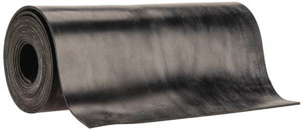Made in USA - 1/16" Thick x 6" Wide x 5' Long Black Buna-N Rubber Roll - Stock Length, Plain Back, 50 Shore A Durometer, 2,500 psi Tensile Strength, -20°F to 170°F - Americas Industrial Supply