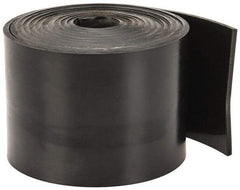 Made in USA - 3/32" Thick x 2" Wide x 5' Long Black Buna-N Rubber Roll - Stock Length, Plain Back, 50 Shore A Durometer, 2,500 psi Tensile Strength, -20°F to 170°F - Americas Industrial Supply