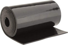 Made in USA - 1/8" Thick x 6" Wide x 5' Long Black Buna-N Rubber Roll - Stock Length, Plain Back, 50 Shore A Durometer, 2,500 psi Tensile Strength, -20°F to 170°F - Americas Industrial Supply