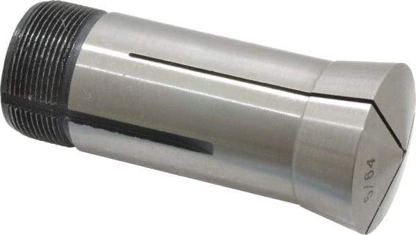 Interstate - 5/64 Inch 5C Round Collet - 3.28" Overall Length, 1.041-24 Internal Thread Size, Steel, 0.0005 Inch TIR - Exact Industrial Supply