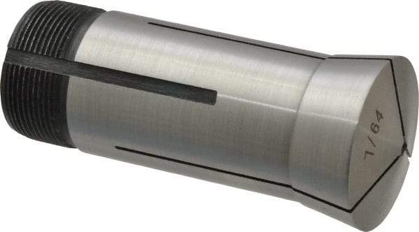 Interstate - 7/64 Inch 5C Round Collet - 3.28" Overall Length, 1.041-24 Internal Thread Size, Steel, 0.0005 Inch TIR - Exact Industrial Supply