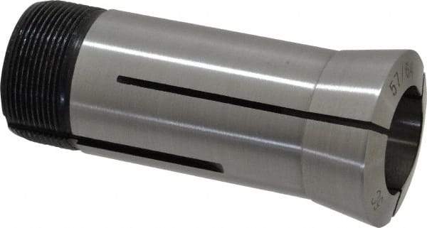 Interstate - 57/64 Inch 5C Round Collet - 3.28" Overall Length, 1.041-24 Internal Thread Size, Steel, 0.0005 Inch TIR - Exact Industrial Supply