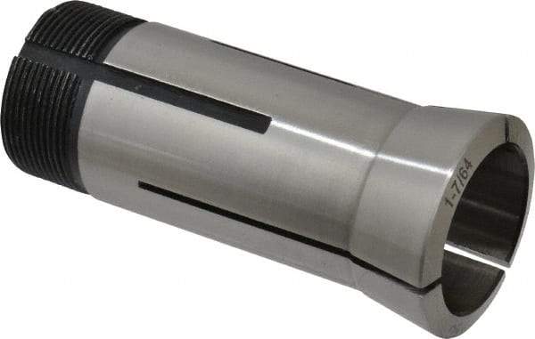 Interstate - 1-7/64 Inch 5C Round Collet - 3.28" Overall Length, 1.041-24 Internal Thread Size, Steel, 0.0005 Inch TIR - Exact Industrial Supply