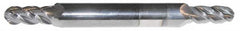 Accupro - 9/32" Diam, 11/16" LOC, 4 Flute Solid Carbide Ball End Mill - AlTiN Finish, Double End, 3-1/2" OAL, 3/8" Shank Diam, Spiral Flute - Americas Industrial Supply