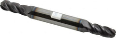 Accupro - 5/16" Diam, 3/4" LOC, 4 Flute Solid Carbide Ball End Mill - AlTiN Finish, Double End, 3-1/2" OAL, 3/8" Shank Diam, Spiral Flute - Americas Industrial Supply