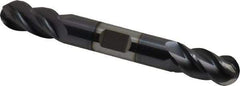 Accupro - 1/2" Diam, 1" LOC, 4 Flute Solid Carbide Ball End Mill - AlTiN Finish, Double End, 4" OAL, 1/2" Shank Diam, Spiral Flute - Americas Industrial Supply