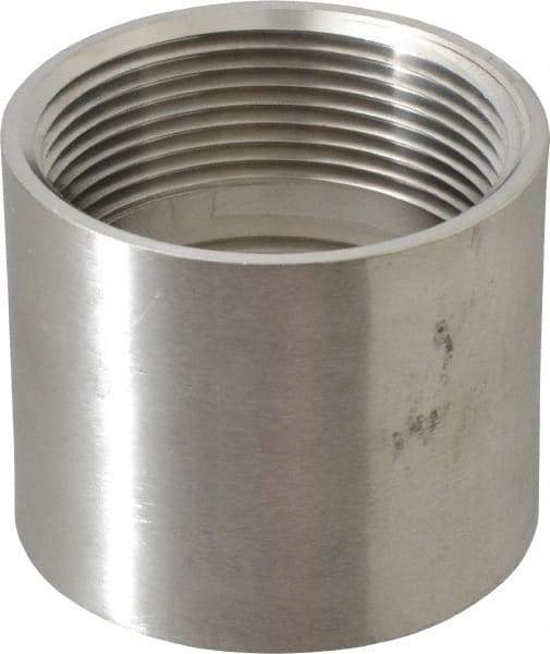 Merit Brass - 2-1/2" Grade 304 Stainless Steel Pipe Coupling - FNPT x FNPT End Connections, 150 psi - Americas Industrial Supply