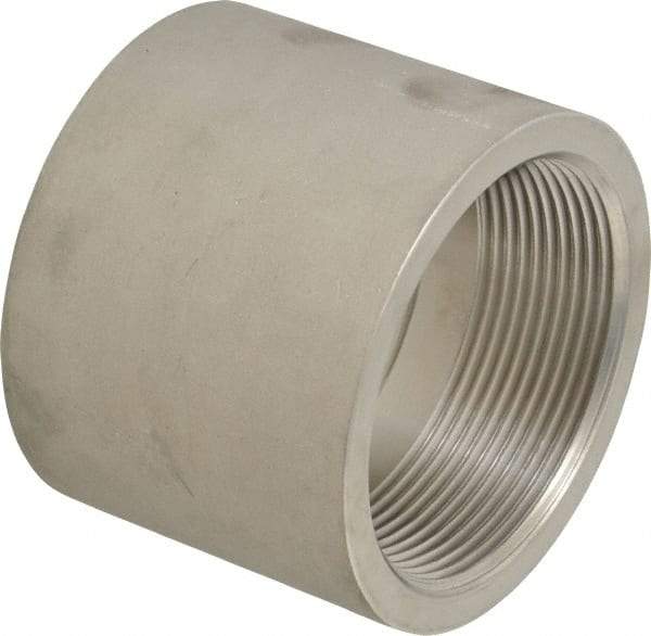 Merit Brass - 3" Grade 304 Stainless Steel Pipe Coupling - FNPT x FNPT End Connections, 150 psi - Americas Industrial Supply