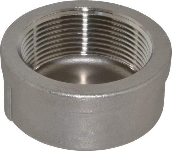 Merit Brass - 2-1/2" Grade 304 Stainless Steel Pipe End Cap - FNPT End Connections, 150 psi - Americas Industrial Supply