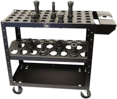 Big Bear Enterprises - 50 Tool Capacity, Taper Econo Kart CNC Tool Cart Optional Second Shelf - Americas Industrial Supply