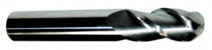 Accupro - 9/16" Diam, 3" LOC, 3 Flute Solid Carbide Ball End Mill - TiCN Finish, Single End, 6" OAL, 9/16" Shank Diam, Spiral Flute - Americas Industrial Supply