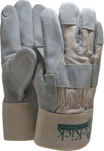 MCR Safety - Size L Cowhide Work Gloves - Uncoated, Safety Cuff, Gray, Paired - Americas Industrial Supply