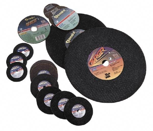 Made in USA - 16" 36 Grit Zirconia Alumina Cutoff Wheel - 5/32" Thick, 1" Arbor, 3,820 Max RPM, Use with Chop Saws - Americas Industrial Supply