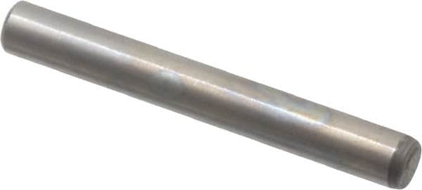 Value Collection - 1/8" Diam x 1" Pin Length Alloy Steel Oversized Dowel Pin - C 50-58 Hardness, 3,200 Lb Breaking Strength, 1 Beveled & 1 Rounded End - Americas Industrial Supply