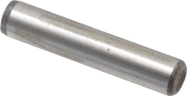 Value Collection - 1/4" Diam x 1-1/4" Pin Length Alloy Steel Oversized Dowel Pin - C 50-58 Hardness, 12,800 Lb Breaking Strength, 1 Beveled & 1 Rounded End - Americas Industrial Supply