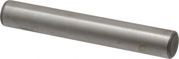 Value Collection - 3/8" Diam x 2-1/2" Pin Length Alloy Steel Oversized Dowel Pin - C 50-58 Hardness, 28,700 Lb Breaking Strength, 1 Beveled & 1 Rounded End - Americas Industrial Supply