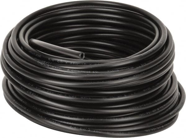 Coilhose Pneumatics - 1/4" ID x 3/8" OD, 100' Long, Polyethylene Tube - Black, 192 Max psi, -60 to 200°F - Americas Industrial Supply