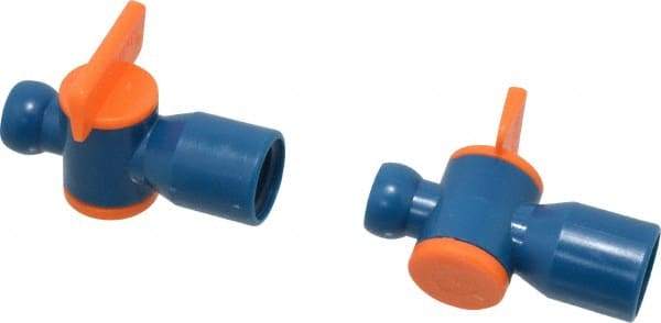 Loc-Line - 2 Piece, 1/4" ID Coolant Hose Valve Pack - Female to Male Connection, Acetal Copolymer Body, 1/4 NPT, Use with Loc-Line Modular Hose Systems - Americas Industrial Supply