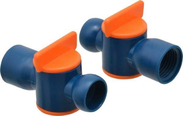 Loc-Line - 2 Piece, 1/2" ID Coolant Hose Valve Pack - Female to Male Connection, Acetal Copolymer Body, 1/2 NPT, Use with Loc-Line Modular Hose Systems - Americas Industrial Supply