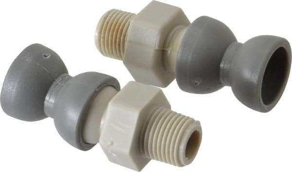 Cedarberg - 2 Piece, 1/4" Hose ID, Female to Male Coolant Hose Pipe Thread Connector - 1/8" NPT, For Snap-Loc Modular Hose Systems - Americas Industrial Supply