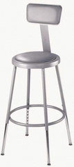 NPS - 18 to 26" High, Adjustable Height Stool - Vinyl Seat, Gray - Americas Industrial Supply