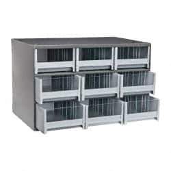 Akro-Mils - 9 Drawer, Small Parts Modular Steel Frame Storage Cabinet - 11" Deep x 17" Wide x 11" High - Americas Industrial Supply
