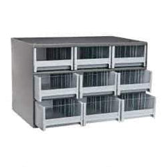 Akro-Mils - 9 Drawer, Small Parts Modular Steel Frame Storage Cabinet - 11" Deep x 17" Wide x 11" High - Americas Industrial Supply