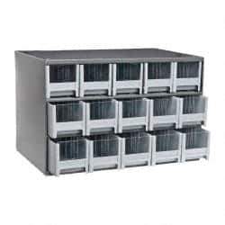 Akro-Mils - 15 Drawer, Small Parts Modular Steel Frame Storage Cabinet - 11" Deep x 17" Wide x 11" High - Americas Industrial Supply
