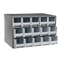 Akro-Mils - 15 Drawer, Small Parts Modular Steel Frame Storage Cabinet - 11" Deep x 17" Wide x 11" High - Americas Industrial Supply