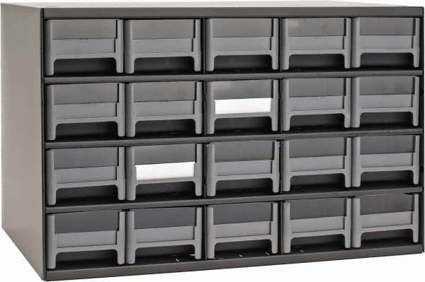 Akro-Mils - 20 Drawer, Small Parts Modular Steel Frame Storage Cabinet - 11" Deep x 17" Wide x 11" High - Americas Industrial Supply