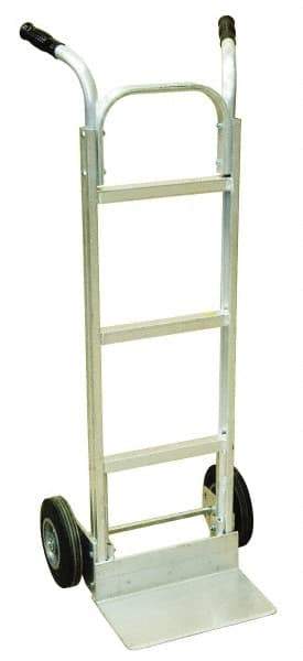 Harper Trucks - 600 Lb Capacity 49" OAH Hand Truck - High Back Dual Handle, Aluminum, Solid Rubber Wheels - Americas Industrial Supply