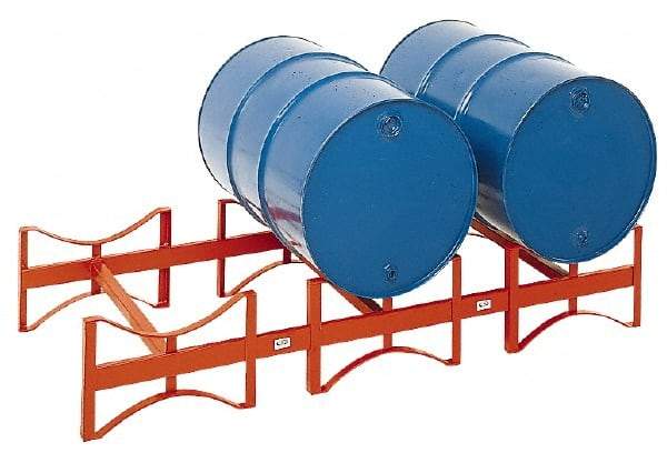 Made in USA - 2,400 Lb Load Capacity, 55 Gal Drum Storage Rack - 71-1/2" Wide x 12-1/2" High - Americas Industrial Supply