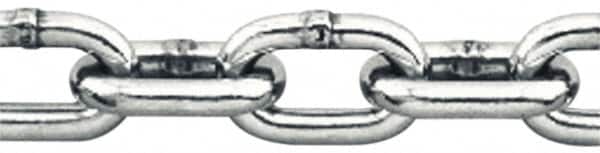 Pewag - 1/8" Welded Stainless Steel Chain - 410 Lb Capacity, Grade 30, Cut to Length, Stainless Steel, Bright Finish - Americas Industrial Supply