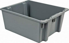 Rubbermaid - 2 Cu Ft, 100 Lb Load Capacity Gray Polyethylene Tote Container - Stacking, Nesting, 23-1/2" Long x 19-1/2" Wide x 10" High - Americas Industrial Supply