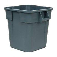 Rubbermaid - 28 Gal Gray Square Trash Can - Polyethylene, 22-1/2" High x 21-1/2" Long x 21-1/2" Wide - Americas Industrial Supply