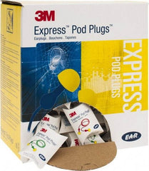 3M - Disposable, Corded, 25 dB Earplugs - Yellow, 100 Pairs - Americas Industrial Supply