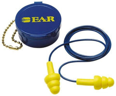 3M - Reusable, Corded, 25 dB, Flange Earplugs - Yellow, 1 Pair - Americas Industrial Supply