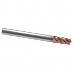 Accupro - 1/4", 3/4" LOC, 1/4" Shank Diam, 2-1/2" OAL, 3 Flute, Solid Carbide Square End Mill - Single End, TiCN Finish, Spiral Flute, 40° Helix, Centercutting, Right Hand Cut, Right Hand Flute - Americas Industrial Supply