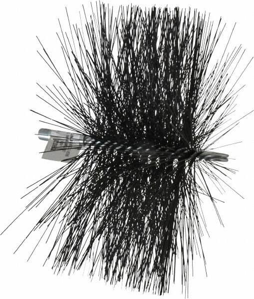 Schaefer Brush - 4-1/2" Brush Length, 11" Diam, Double Stem, Double Spiral Tube Brush - 7-1/2" Long, Tempered Steel Wire, 1/4" NPT Male Connection - Americas Industrial Supply