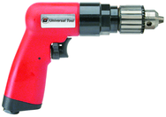 #UT8895R - 3/8" Reversing - Air Powered Drill - Handle Exhaust - Americas Industrial Supply