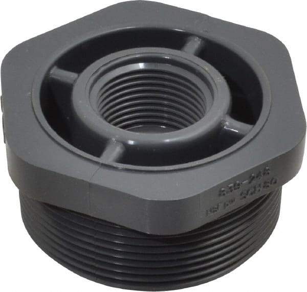 Value Collection - 2 x 3/4" PVC Plastic Pipe Reducer Bushing - Schedule 80, MIPT x FIPT End Connections - Americas Industrial Supply