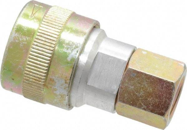 Value Collection - 1/4 Female NPT Schrader Twist-Lock Pneumatic Hose Coupler - 1-1/8" Body Diam - Americas Industrial Supply