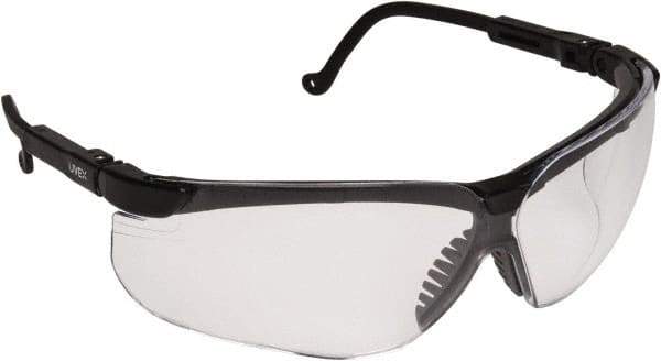 Uvex - Clear Lenses, Framed Safety Glasses - Anti-Fog, Scratch Resistant, Black Polycarbonate Frame, Adjustable Temples, Size Universal, Wrap Around - Americas Industrial Supply