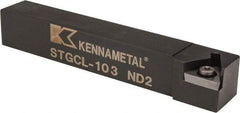 Kennametal - STGC, Left Hand Cut, 0° Lead Angle, 5/8" Shank Height x 5/8" Shank Width, Neutral Rake Indexable Turning Toolholder - 4" OAL, TC..32.5. Insert Compatibility, Series Screw-On - Americas Industrial Supply